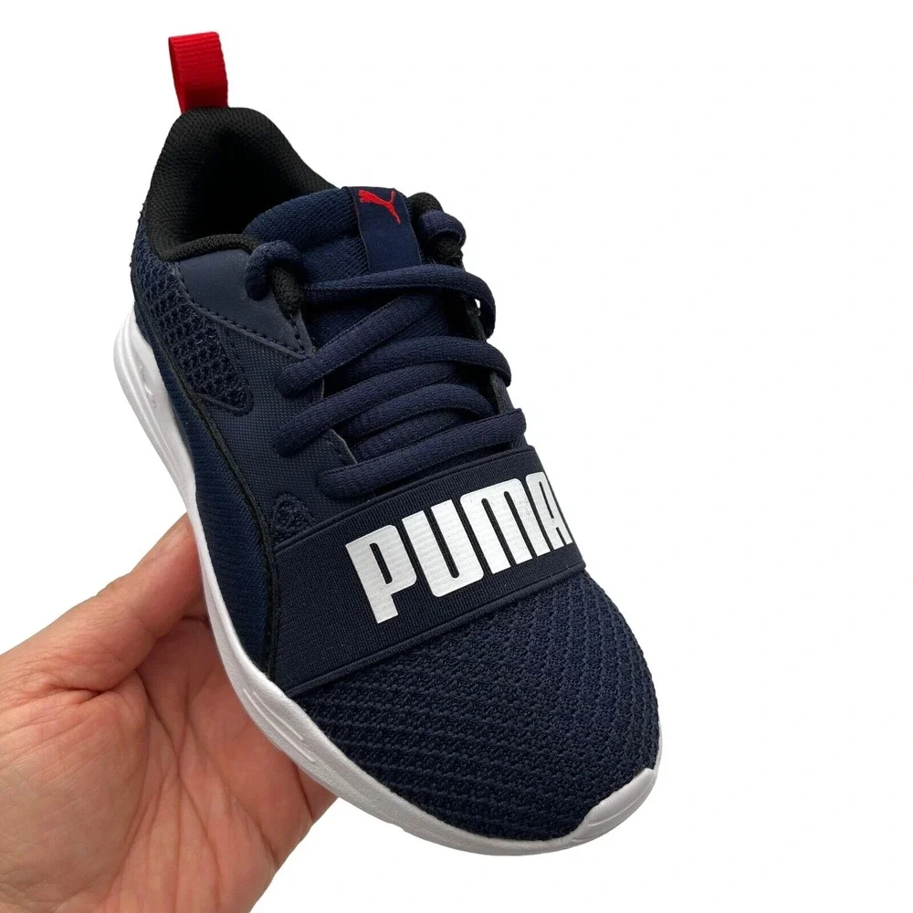 Puma Youth Boys Running Shoes Size‎ 2 Navy Blue Lightweight Lace Up Sneakers